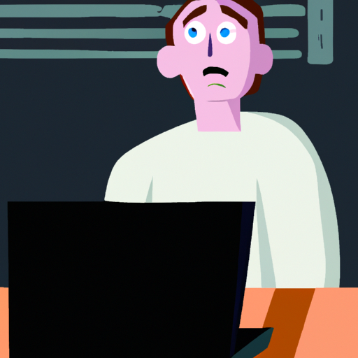 אדם שיושב ליד מחשב נייד עם הבעה מודאגת, המייצג את המשתמש שמנסה לטפל בבעיה.