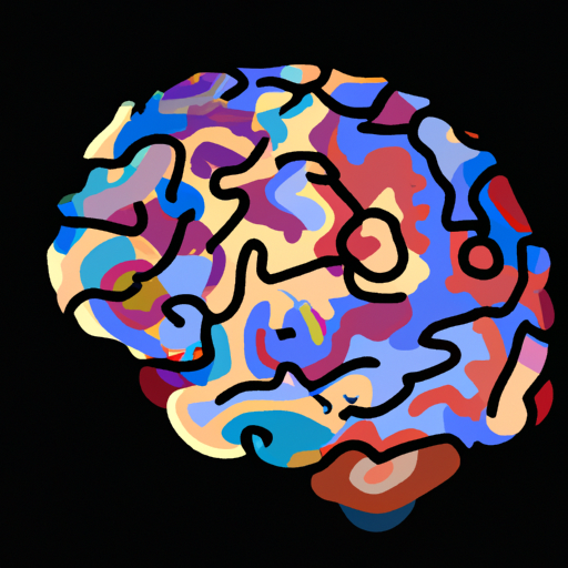 איור של מוח, עם צבעים שונים המדגישים את אזורי המוח המושפעים מהפרעות קשב וריכוז.
